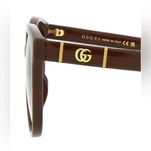 Gucci | Accessories | Gucci Dark Brown Sunglasses With Gold  display picture 2